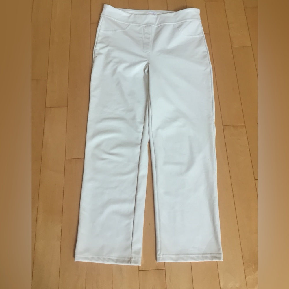Cream Faux Leather Pants